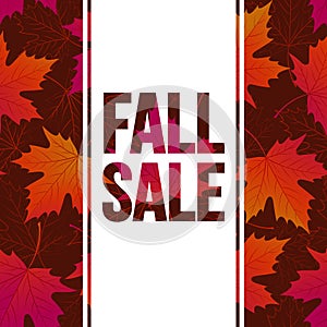 Autumn seasonal banner design. Fall leaf. Vector illustration