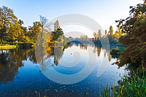 Autumn and the Serpentine Lake at Hyde Park, London