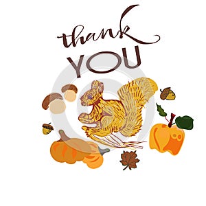 Autumn set in the vector file.cartoon banner for thanksgiving day, october