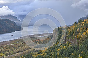 Autumn showers in the Columbia Gorge Oregon photo