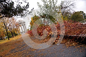 Autumn sketch on the Volgograd embankment