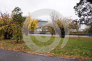 Autumn sketch on the Volgograd embankment