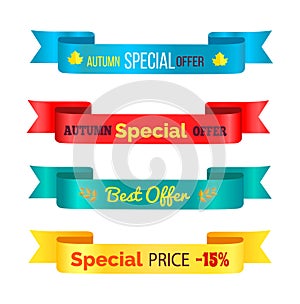 Autumn Special Offer Ribbons Vector Illustration