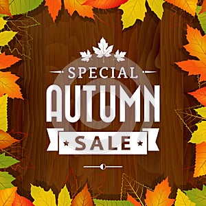 Autumn special sale vintage typography poster on