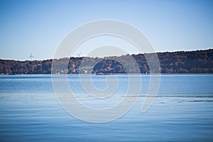 Autumn at Starnberger See, blue sky