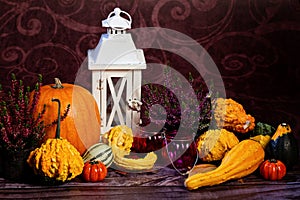 Autumn still-life with pumpkins