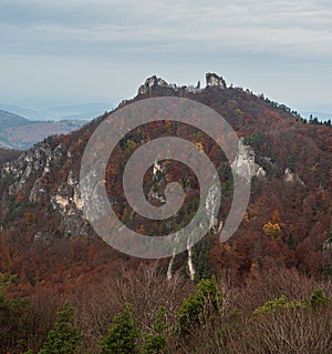 Autumn Sulovske skaly mountains in Slovakia