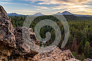 The Sun Sets Over Three Sisters Mountains In Bend Oregon photo