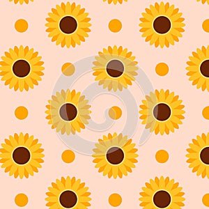 Autumn sunflowers pattern. Perfect for greetings card, textile, wallpapers.