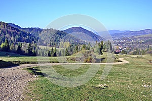 Autumn sunny day in Pieniny mountains, Poland