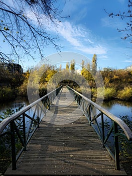 An Autumn sunny day at Sticlarie Park in Bucharest