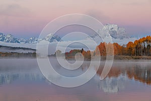 Autumn Sunrise Reflection Landscape in the Tetons