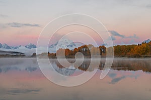 Autumn Sunrise Reflection in the Tetons