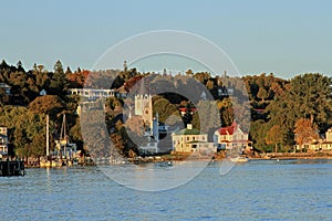 Autumn sunset along the shore of Mackinac Island