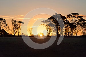 Autumn sunset on the farm