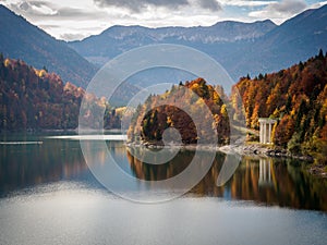 Autumn at Sylvenstein reservoir in Bavaria