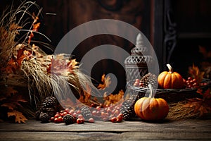 Autumn Thanksgiving background autumn fruits and vegetables Happy Thanksgiving Day