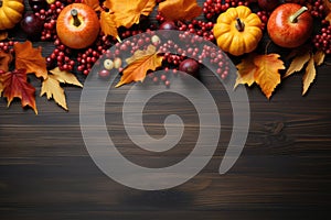 Autumn Thanksgiving background autumn fruits and vegetables Happy Thanksgiving Day