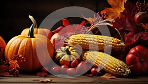 Autumn Thanksgiving background autumn fruits and vegetables Happy Thanksgiving Day