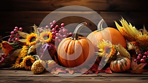 Autumn Thanksgiving background autumn fruits and vegetables Happy Thanksgiving Day