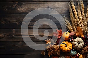 Autumn Thanksgiving background autumn fruits and vegetables Happy Thanksgiving Day