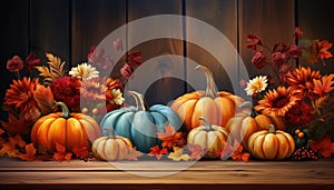 Autumn Thanksgiving background autumn fruits and vegetables Happy Thanksgiving Day