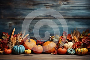 Autumn Thanksgiving background autumn fruits and vegetables Happy Thanksgiving Day