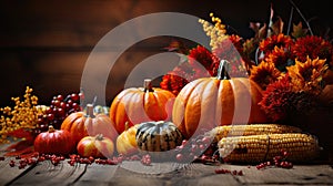 Autumn Thanksgiving background autumn fruits and vegetables Happy Thanksgiving Day