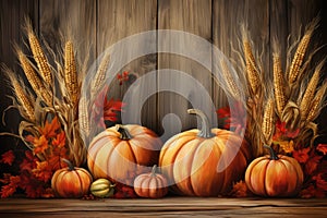 Autumn Thanksgiving background autumn fruits and vegetables Happy Thanksgiving Day