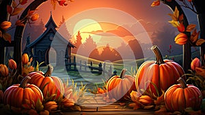 Autumn Thanksgiving background autumn fruits and vegetables Happy Thanksgiving Day