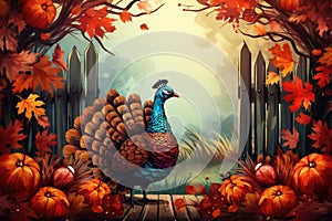 Autumn Thanksgiving background autumn fruits and vegetables Happy Thanksgiving Day