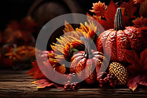 Autumn Thanksgiving background autumn fruits and vegetables Happy Thanksgiving Day