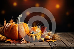 Autumn Thanksgiving background autumn fruits and vegetables Happy Thanksgiving Day