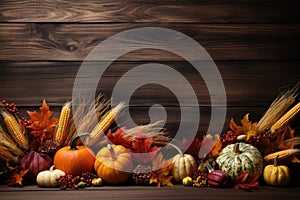 Autumn Thanksgiving background autumn fruits and vegetables Happy Thanksgiving Day