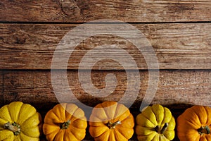 Autumn thanksgiving background with fancy pumpkins