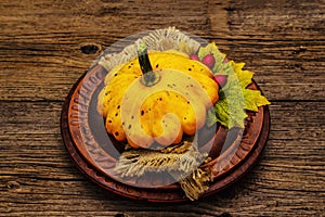 Autumn and Thanksgiving dinner place setting