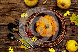 Autumn and Thanksgiving dinner place setting