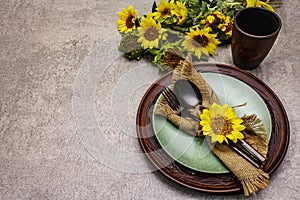 Autumn and Thanksgiving dinner place setting