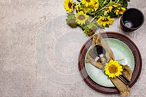 Autumn and Thanksgiving dinner place setting