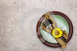 Autumn and Thanksgiving dinner place setting