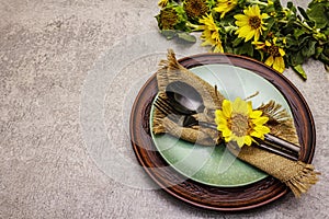 Autumn and Thanksgiving dinner place setting