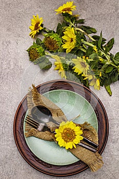 Autumn and Thanksgiving dinner place setting