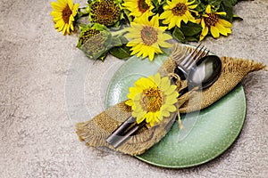 Autumn and Thanksgiving dinner place setting