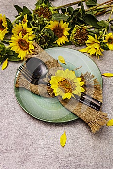 Autumn and Thanksgiving dinner place setting