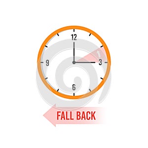 Autumn time back. Change your clocks on winter time vector concept