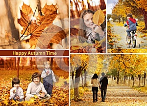Autumn time collage landscape