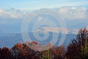 Autumn time at high altitudes in top of the rocky mountains