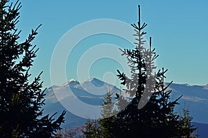 Autumn time at high altitudes in top of the rocky mountains photo