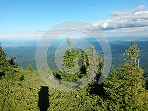 Autumn time at high altitudes in top of the rocky mountains photo