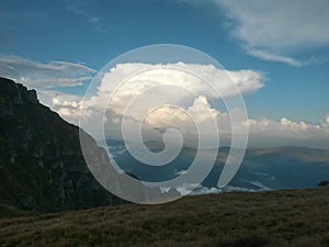 Autumn time at high altitudes in top of the rocky mountains photo